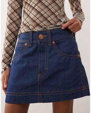 Wrangler Minifalda Vaquera Azul Marino Super Capsule De