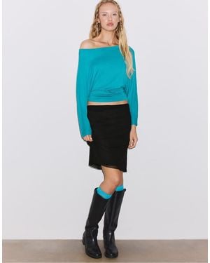 Stradivarius Waistband Effect T-shirt - Blue