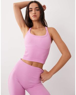 4505 Sculpting Seamless Convertible Strap Vest With Inner Bra - Pink