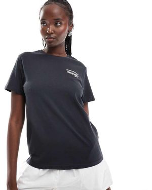 Wrangler T-Shirt Sbiadito Con Logo Sul Petto - Blu