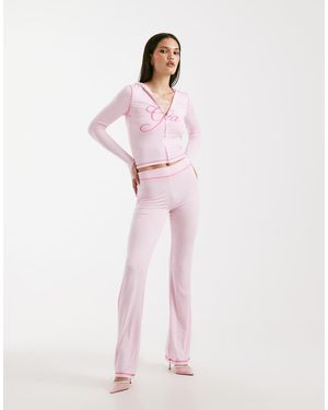 I.AM.GIA Blare Logo Back Print Contrast Stitch Track Pant Co-Ord - Pink