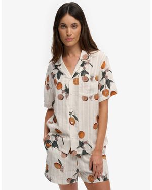 Superdry – beach – kurzärmliges hemd - Natur