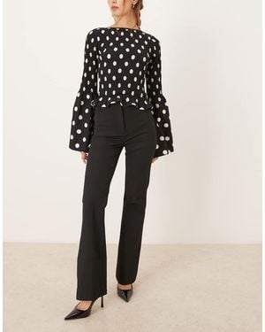 Abercrombie & Fitch Flared Tailored Trousers - Natural