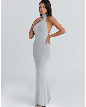 House Of Cb Nova Halter Neck Backless Maxi Dress - White
