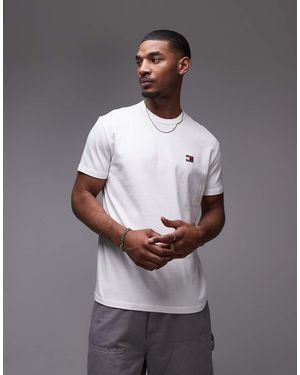 Tommy Hilfiger T-Shirt Bianca Vestibilità Classica Con Stemma - Grigio