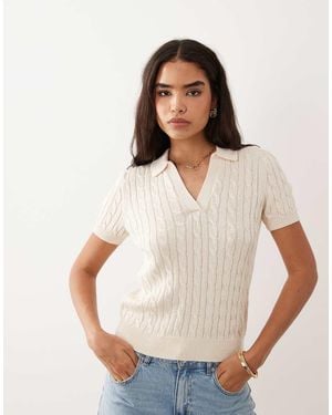 Ralph Lauren Fine Knit Polo Top - White
