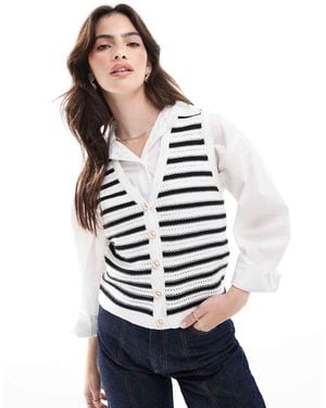 French Connection Lumi V-Neck Knitted Waistcoat - White