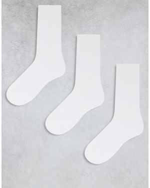 Weekday Selma 3-Pack Rib Socks - White