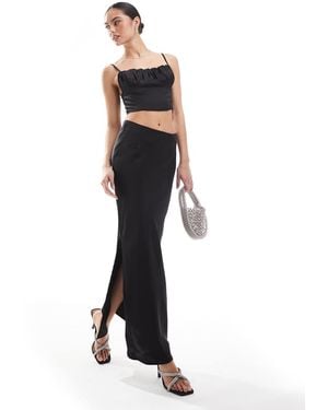 Glamorous Side Split Maxi-Skirt - Black