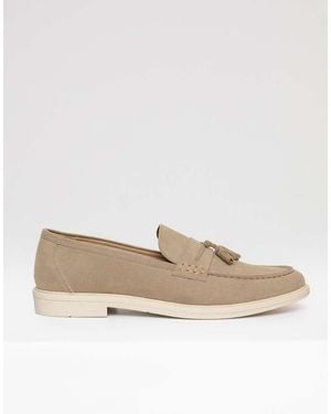 Threadbare Faux Suede Tassel Loafers - Natural