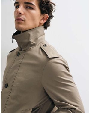 Mango Cropped Trench Coat - Brown