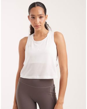 adidas Originals – yoga essentials – cropped-tanktop - Weiß