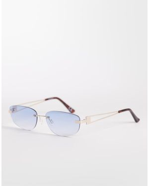 ASOS Rimless Rectangle Sunglasses - Metallic