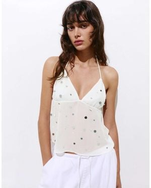 Pull&Bear – neckholder-oberteil - Weiß