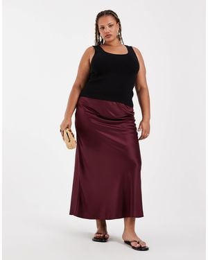 Vero Moda Satin Maxi Skirt - Red
