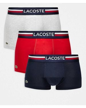 Lacoste 3 Pack Trunks - Red