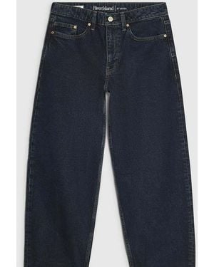 River Island Mid Rise Core Barrel Leg Jeans - Blue