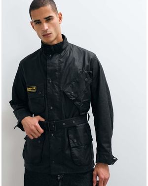 Barbour Chaqueta Encerada Original Con Cinturón En - Azul