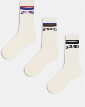 Jack & Jones 3 Pack Collegiate Socks - White