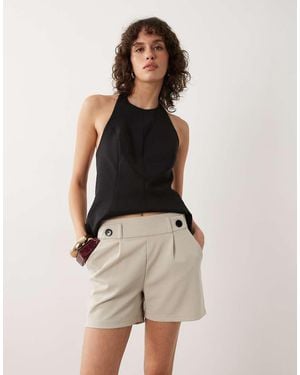 Jdy Button Detail Tailored Shorts - Natural