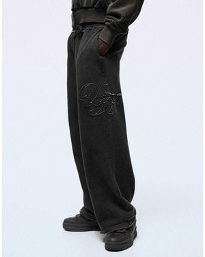 Bershka Super baggy Washed Trousers - Black
