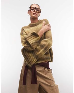 Monki Boxy Trui Met Vervaagde Streep - Naturel