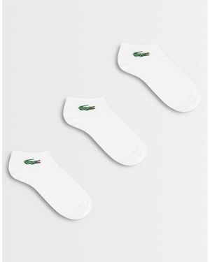 Lacoste 3 Pack Croc Logo Ankle Socks - White