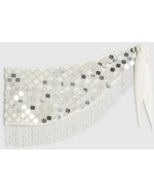 River Island Mirror Sequin Hip Scarf - White