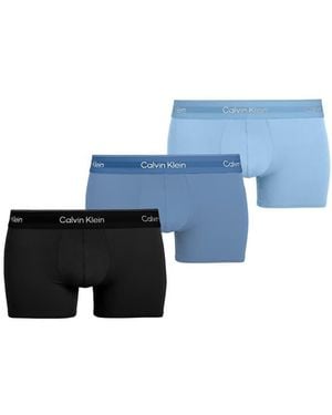 Calvin Klein Icon Cotton Stretch 3 Pack Low Rise Trunk - Blue