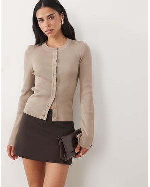 Pretty Lavish Strickoberteil mit knopfleiste - Natur