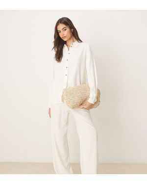 JDY Tall Loose Fit Linen Mix Trousers Co-ord - White