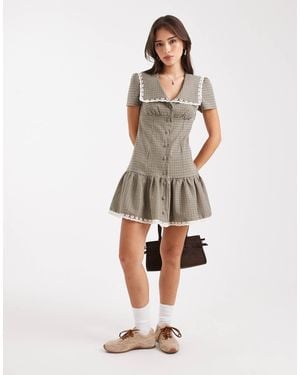 miss selfridge velvet collared mini dress in black Self-Portrait Embellished Short Dress