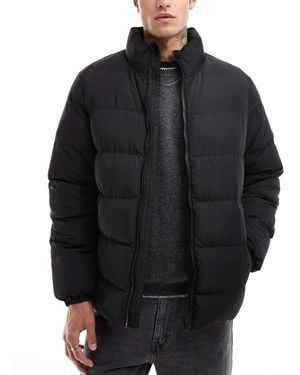 Threadbare Funnel Neck Puffer Jacket - Black