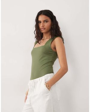 New Look Square Neck Bodysuit - Green