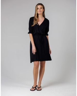 French Connection V-Neck Wrap Midi Dress - Black