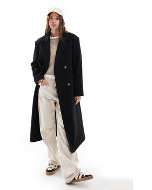 Miss Selfridge Cappotto Elegante Avvolgente Con Cintura - Nero