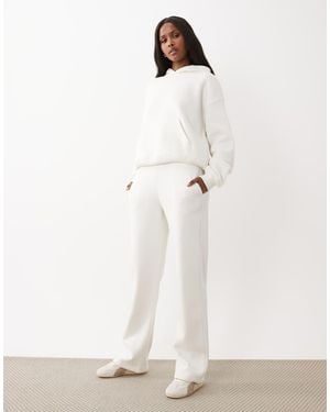 Gina Tricot Co-Ord Loose Fit Straight Leg Joggers - White
