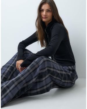 Noisy May High Rise Wide Leg Pants - Blue