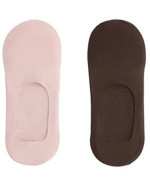 Oysho 2 Pairs Of Invisible Microfibre High Cut Socks - Pink