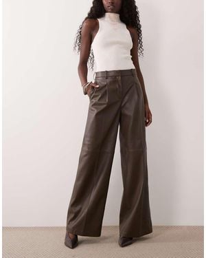 Mango Pantaloni Dritti - Marrone