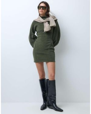 ASOS Soft Cord Panelled Mini Dress - Green