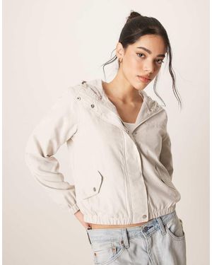 Jdy Hooded Lightweight Cropped Jacket - Natural