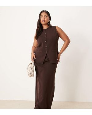 Pretty Lavish Curve Knit Maxi Skirt - Brown