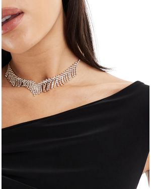 Accessorize Embellished Statement Waterfall Necklace - Black