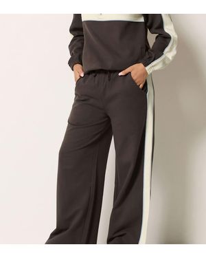 PixieGirl Petite Colour Block Wide Leg Joggers - Black