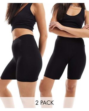 ASOS 2 Pack Basic legging Shorts - Black