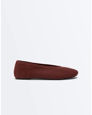 Oysho Ballerines plates au crochet - terracotta - Marron