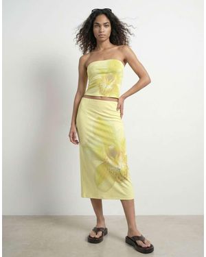 HYPEDROP Midi Rok - Geel