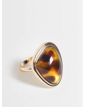 ASOS Anillo Con Piedra Con Estampado Animal - Metálico