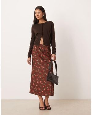 Wednesday's Girl Bias Midaxi Skirt - Brown